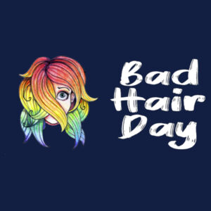 Funny Humorous Bad Hair Day - Snowstar Patch Pom pom beanie Design